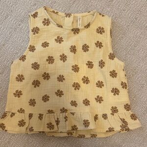 Rylee + Cru Yellow and Brown Floral Tank Top